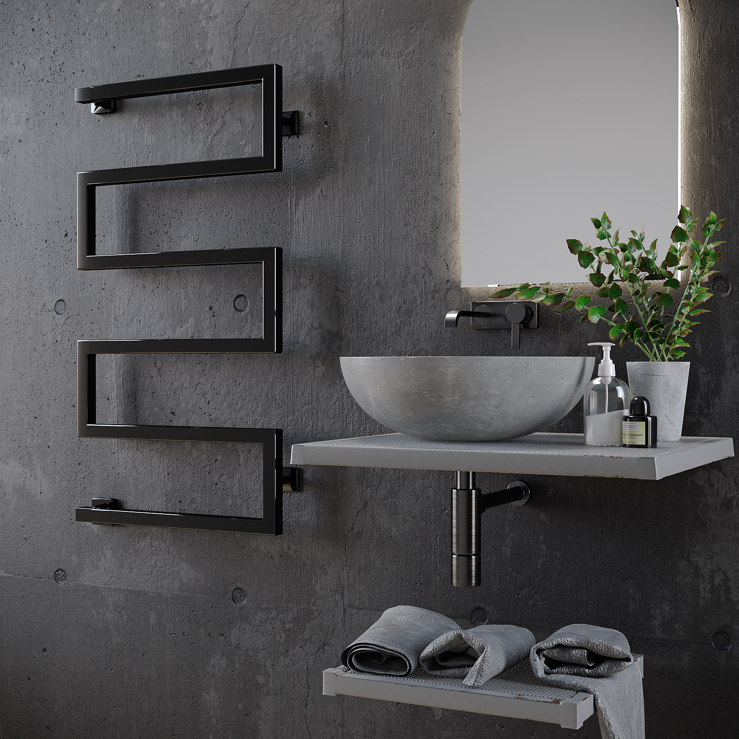 полотенцесушитель водяной stinox ultra 50x90 черный глянец