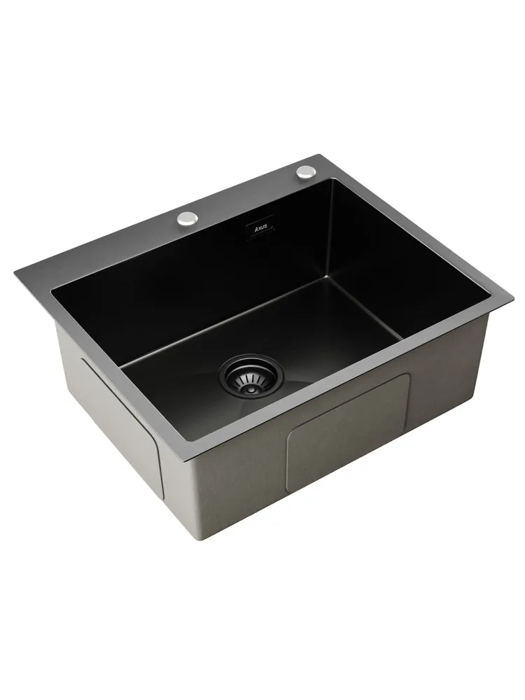кухонная мойка axus ls-6050bd 60x50 с дозатором, графит