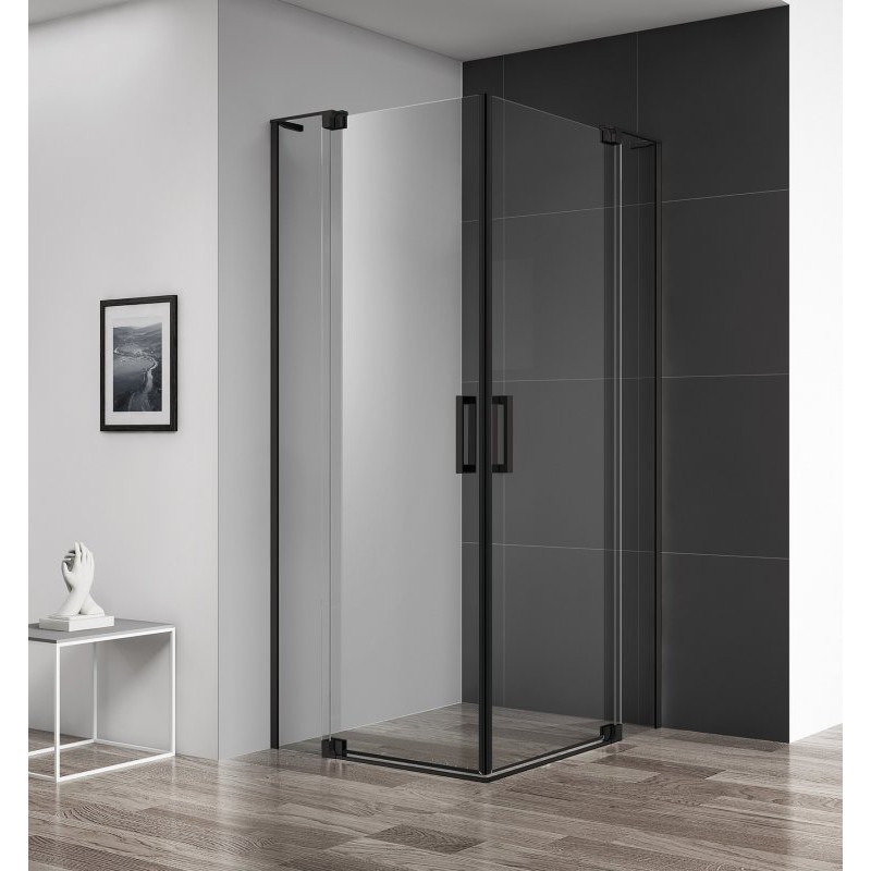 душевой уголок cezares slider-a-2-100/110-c-nero (100-110)x(100-110) стекла прозрачные, профиль черный