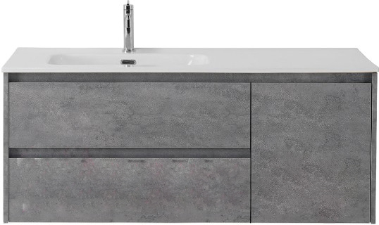 тумба под умывальник belbagno kraft-1000-2c-1a-so-cg-l левая, серый