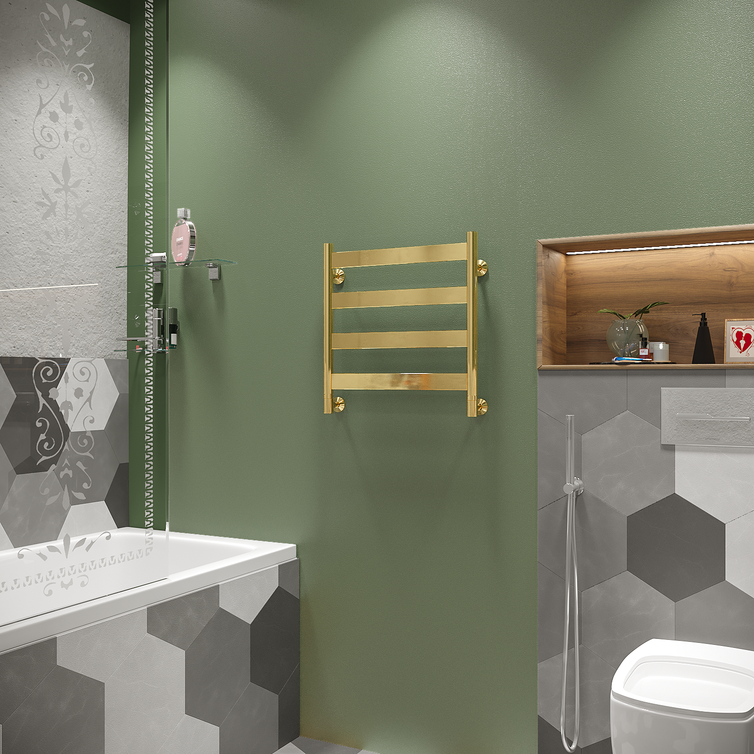 полотенцесушитель водяной stinox napoli 50x50 золото глянец