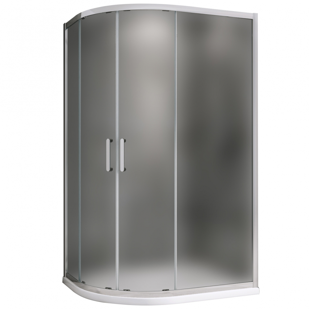 душевой уголок abber schwarzer diamant ag01118m 110x80 стекла матовые, профиль хром