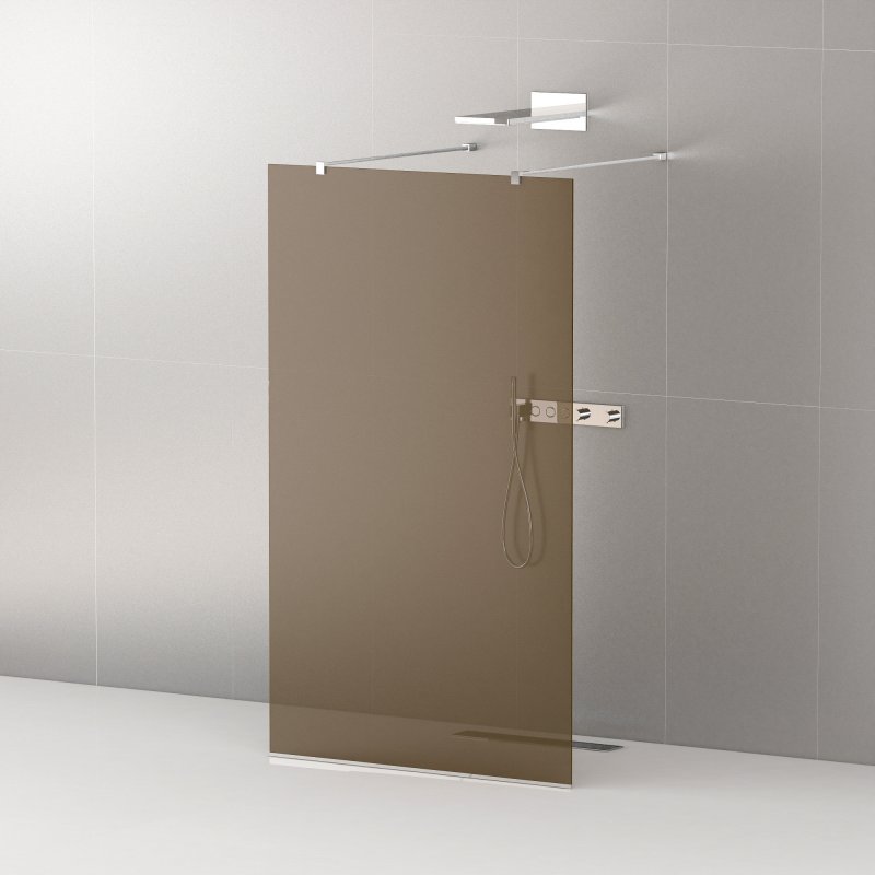душевой уголок cezares liberta-l-2 br-cr 80x195 стекла бронза, профиль хром