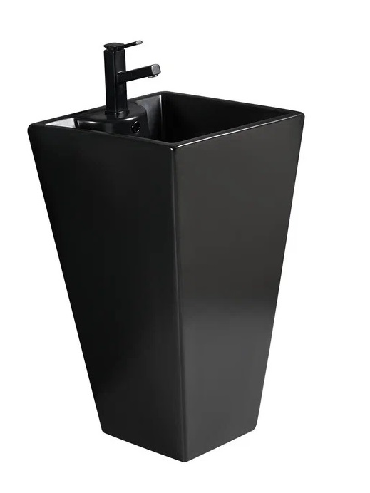 умывальник welt-wasser leerbach 4847 mt-bl 48x47 черный матовый
