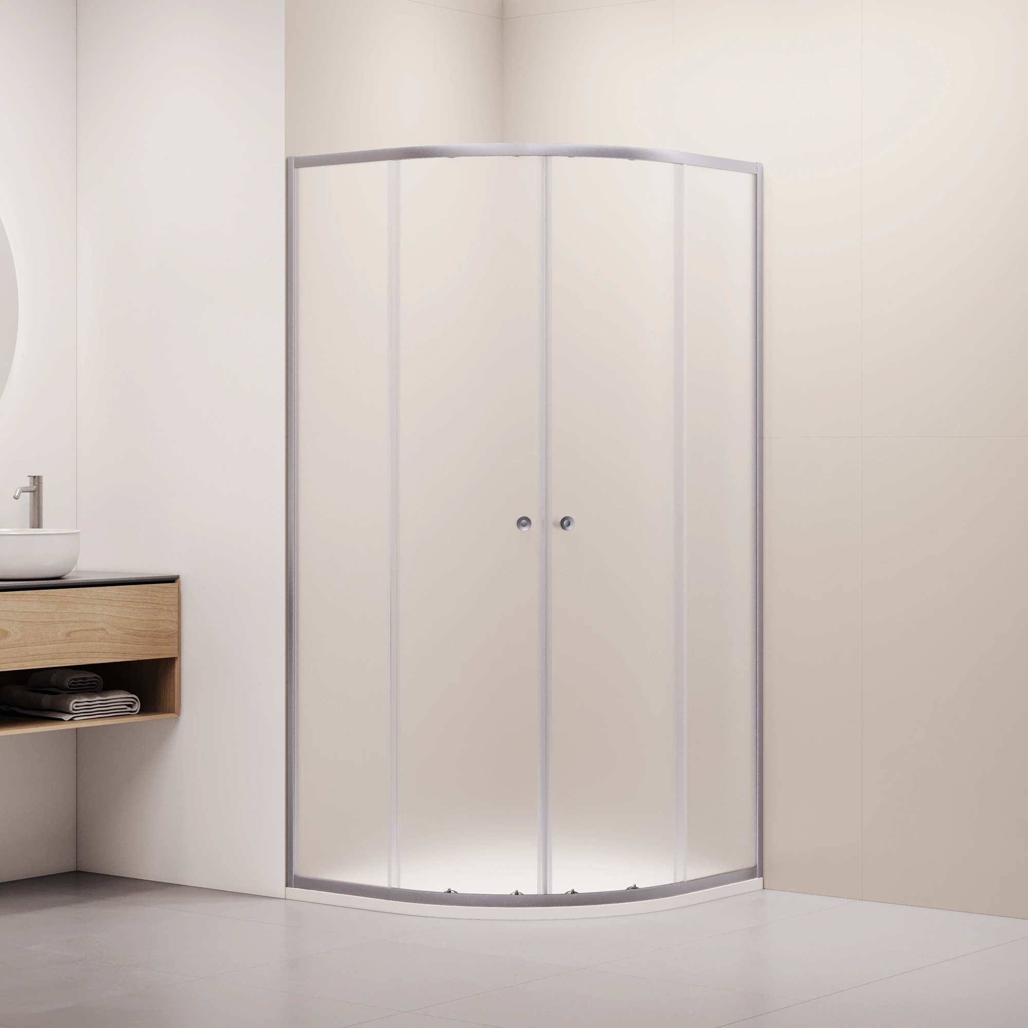 душевой уголок rgw classic cl-54-s new 100x100 стекла матовые / профиль сатин