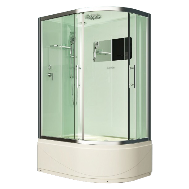 душевая кабина esbano est-129 crb 120x90 левая, стекла рифленые, профиль матовый хром