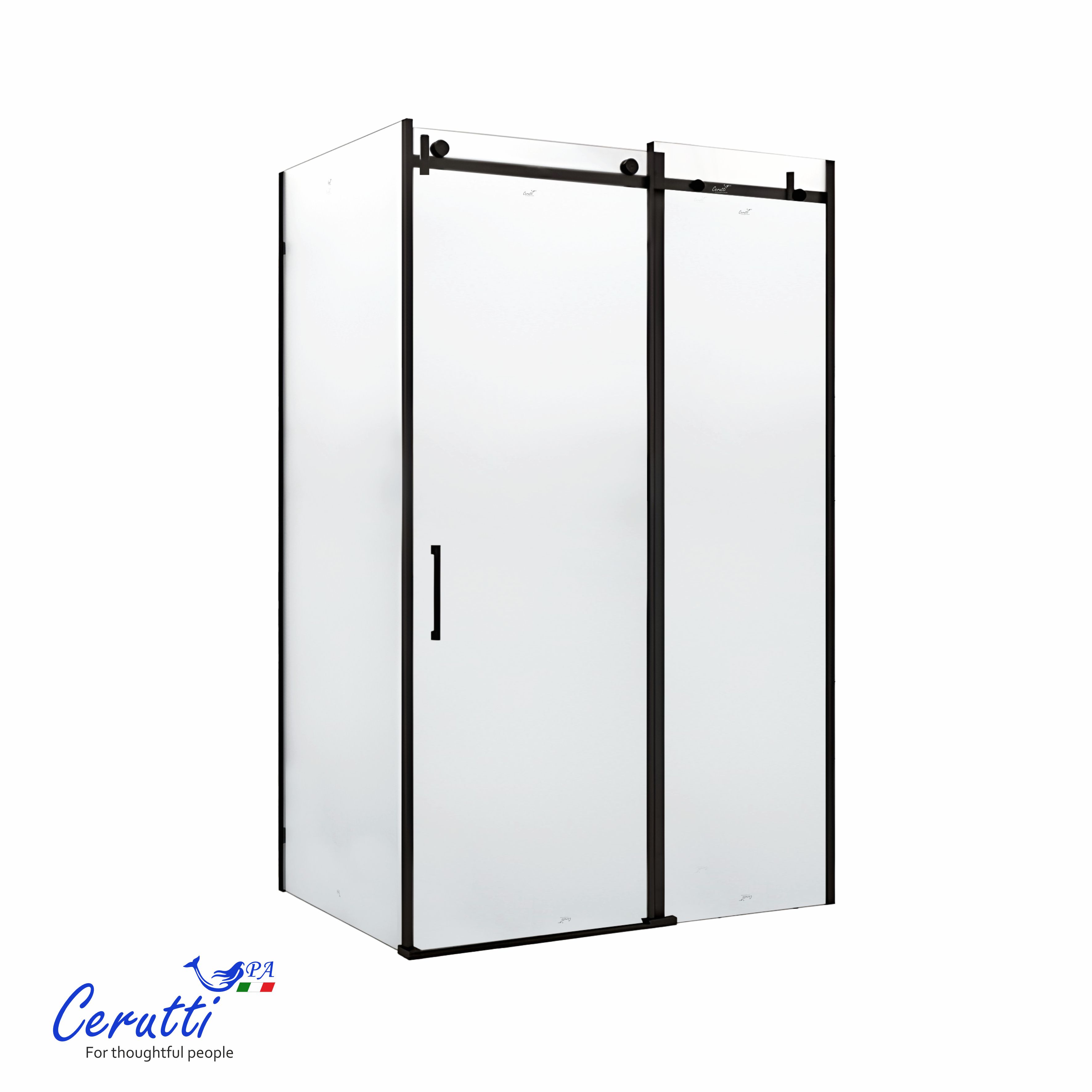 душевой уголок ceruttispa ceza’s120bf r 120x90 правый, стекла матовые, профиль черный