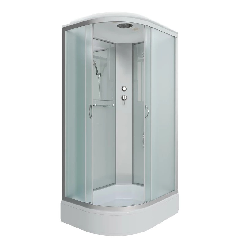 душевая кабина niagara classic ng-33974-14r 90x70 стекла матовые, профиль серебро