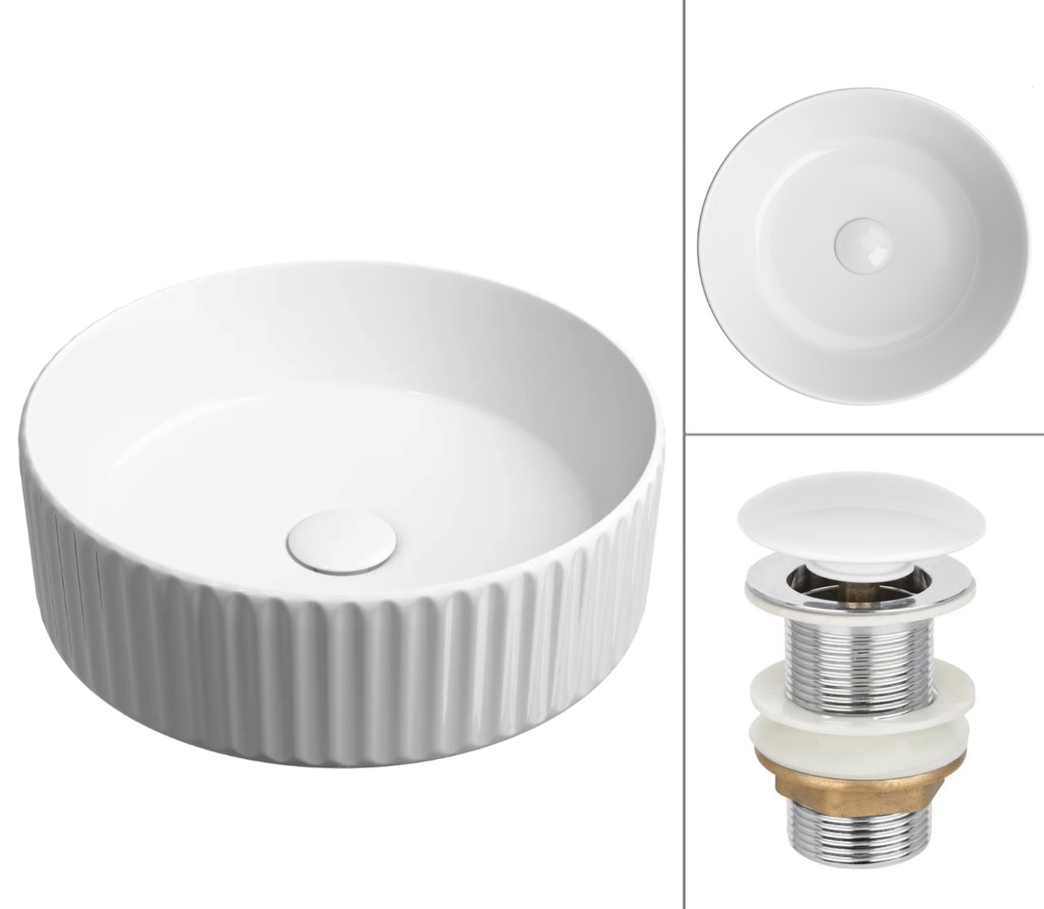 умывальник roxen royal 570175 36x36 с донным клапаном pd01w белый