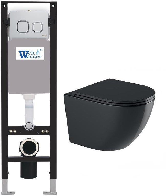 комплект инсталляция welt-wasser amberg 350 для унитаза merzbach 043 gl-bl с клавишей смыва amberg rd-wt, белый