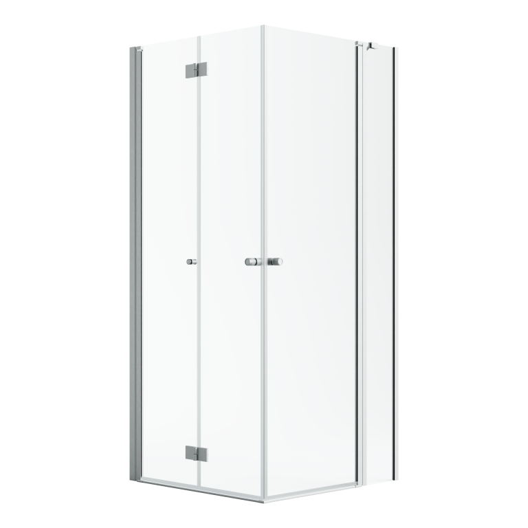 душевой уголок radaway nes brushed nickel kdd b + kdd ii 90x80 левый, стекла прозрачные, профиль брашированный никель
