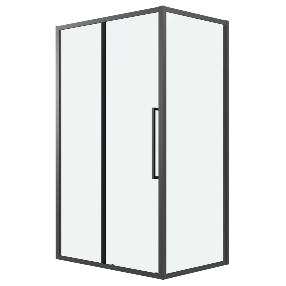 душевой уголок grossman cosmo 120x80 стекло прозрачное / профиль черный матовый