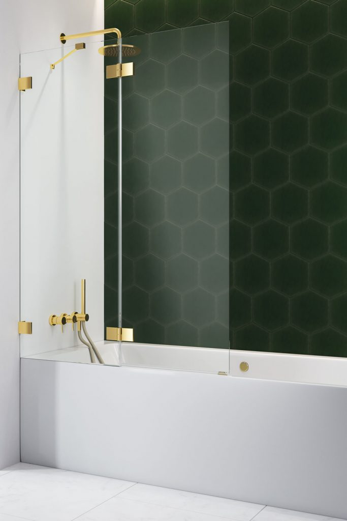 шторка на ванну radaway essenza pro gold pnd ii 100 r (прозрачное/золото)