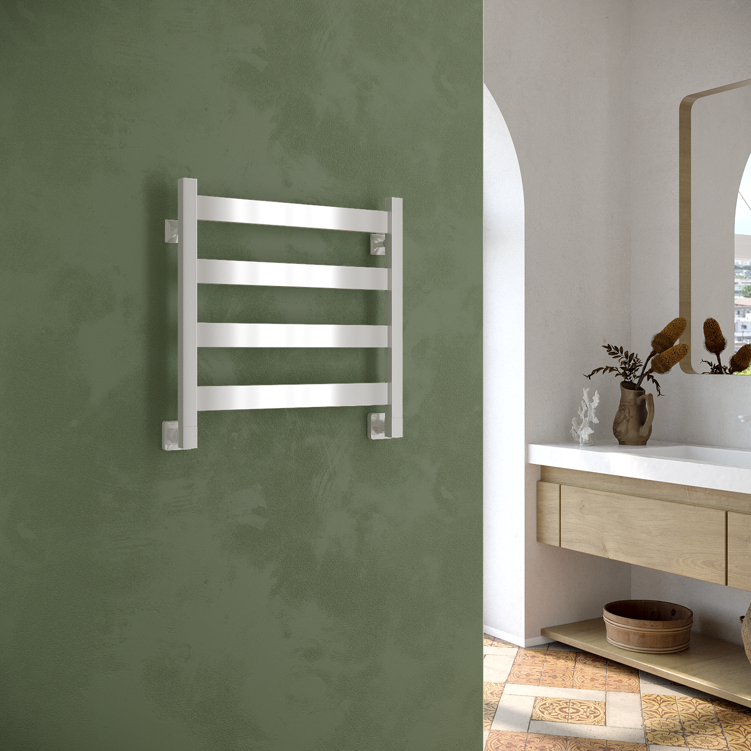 полотенцесушитель водяной stinox sanremo 50x50 белый глянец