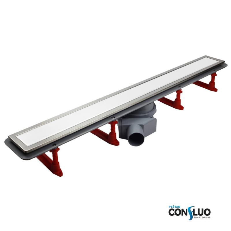 душевой лоток pestan confluo premium line white glass 300 белое стекло