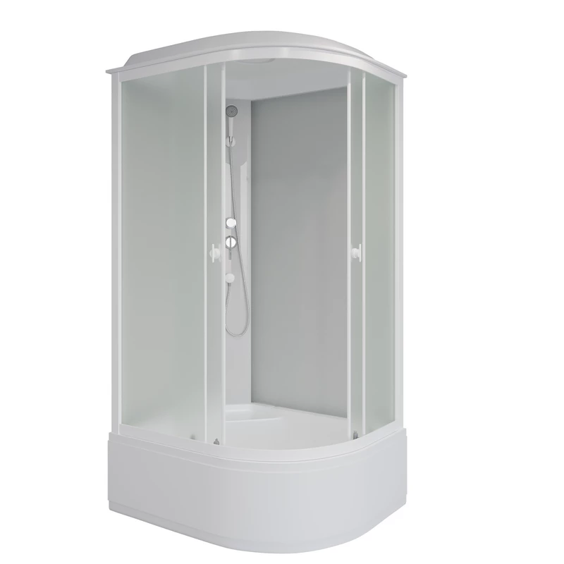 душевая кабина niagara promo p100/80/40l/mt 100x80 стекла матовые, профиль белый