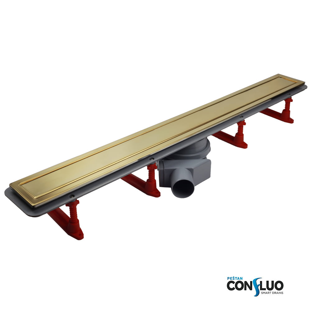 душевой лоток pestan confluo premium line gold 850 золото глянцевое