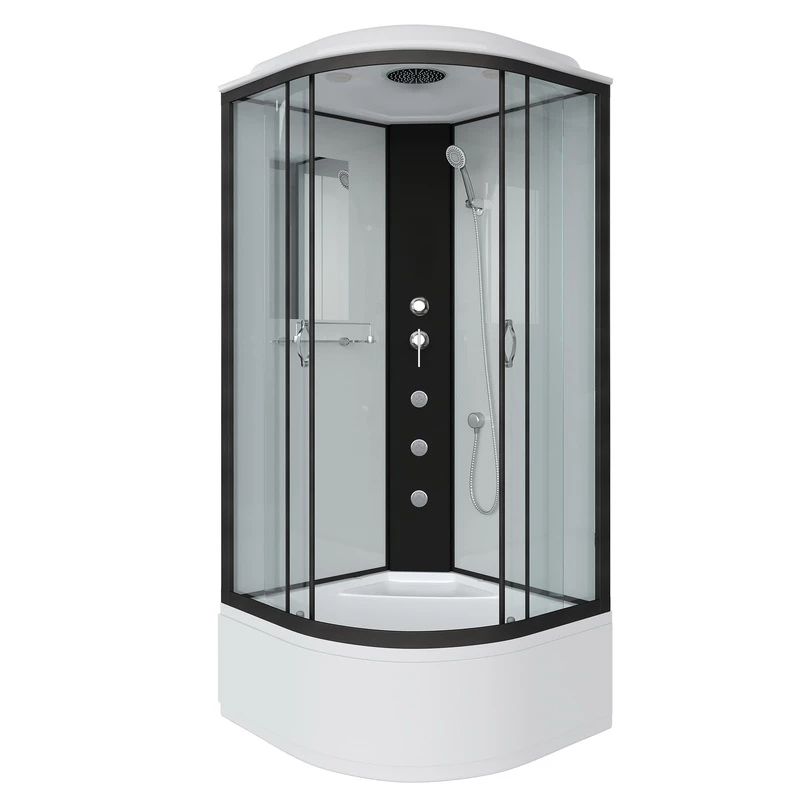 душевая кабина niagara classic ng-6708-14g 90x90 стекла прозрачные, профиль черный