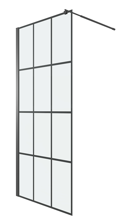 душевой уголок niagara eco ng-552-90black 90x190 стека прозрачные с рисунком, профиль черный