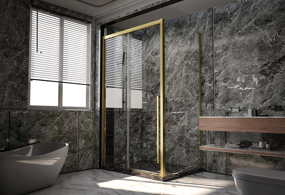 душевой уголок veconi premium trento ptc-sp-30g 140x80 прозрачные стекла / профиль брашированное золото
