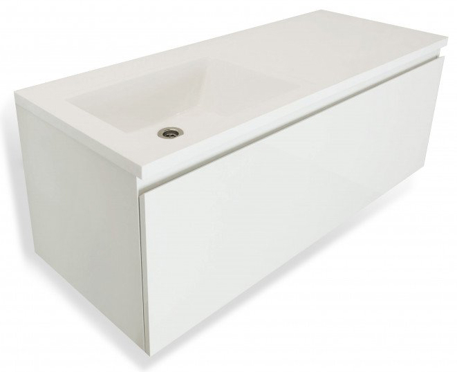 тумба подвесная эстет dallas luxe 110,2x48,2 (1 ящик) с умывальником левая