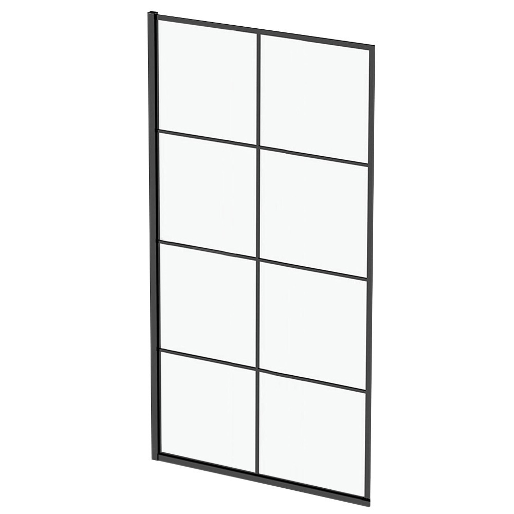 душевая шторка calani faro black check 60x140 прозрачное стекло / черный профиль