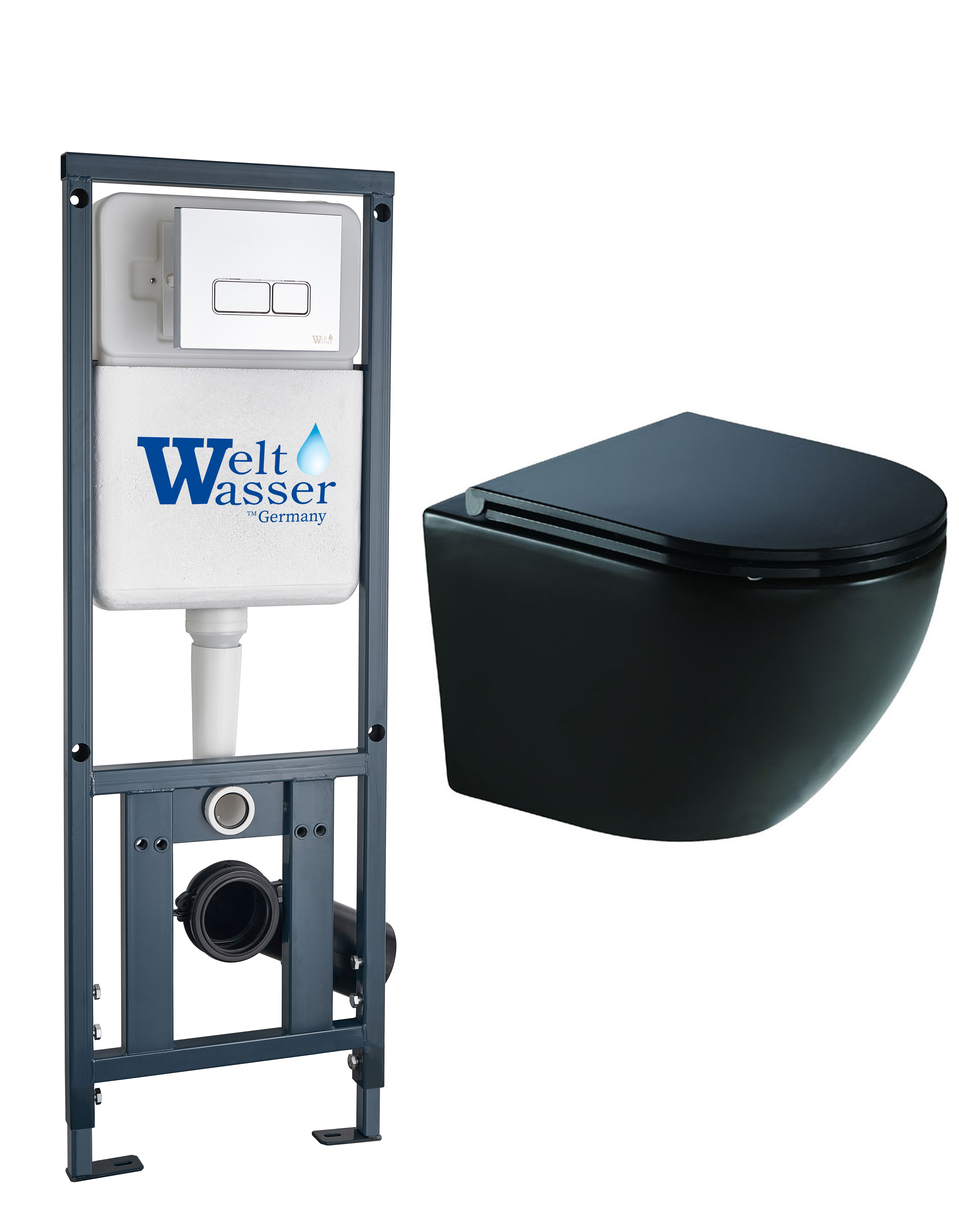 комплект инсталляции welt-wasser marberg 410 с унитазом merzbach 041 xl mt-bl и клавишей смыва mar 410 se gl-wt белый глянец