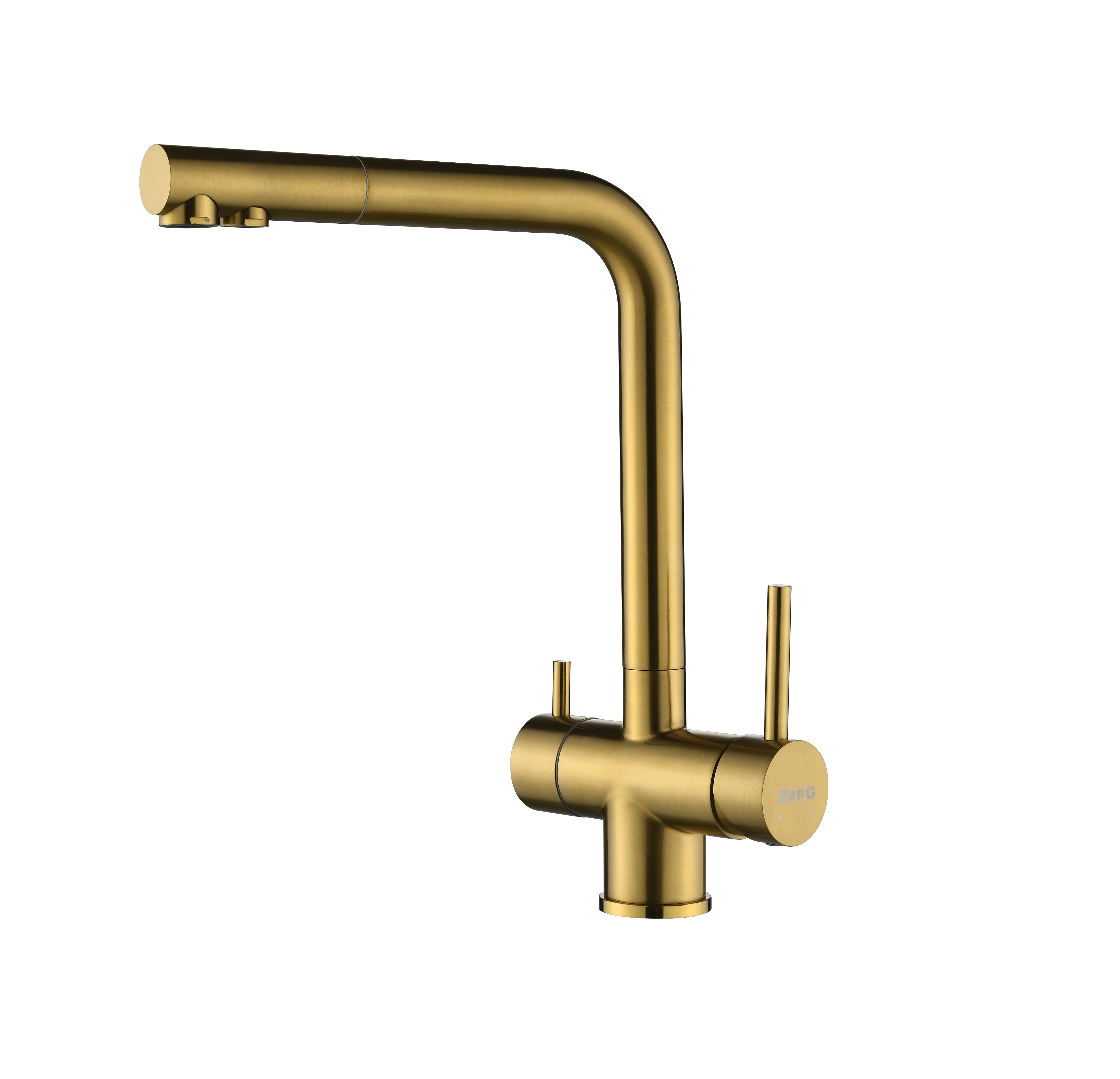 смеситель для кухни zorg argos premium pvd gold золото