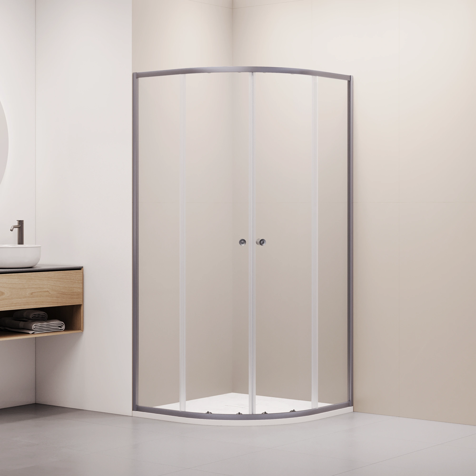 душевой уголок rgw classic cl-54-gr new 80x80 стекла прозрачные / профиль серый