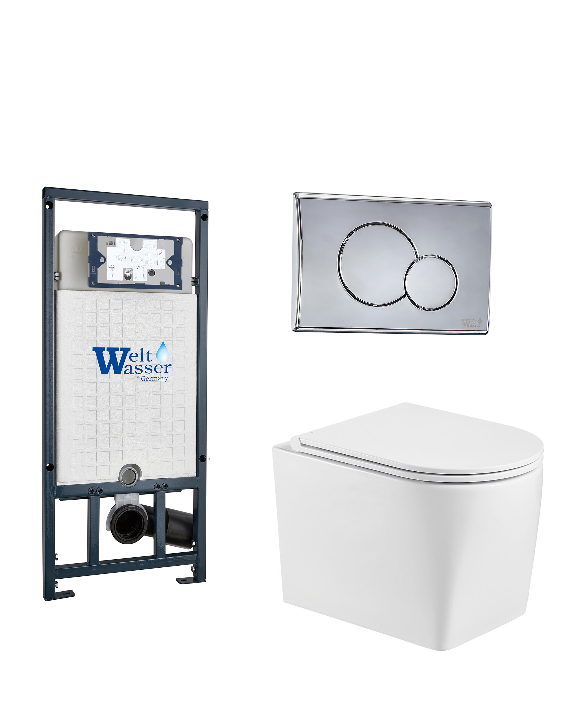 комплект welt-wasser marberg 507 + nesenbach 004 gl-wt + mar 507 rd с клавишей хром