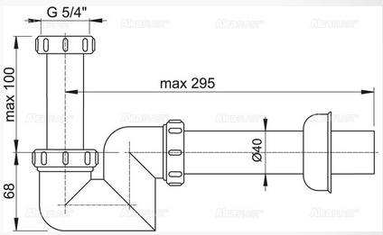 Сифон для умывальника и биде Alcaplast A45F-DN32-BL-01 фото 3 сифон для умывальника и биде alcaplast a45f-dn32-bl-01 фото 3