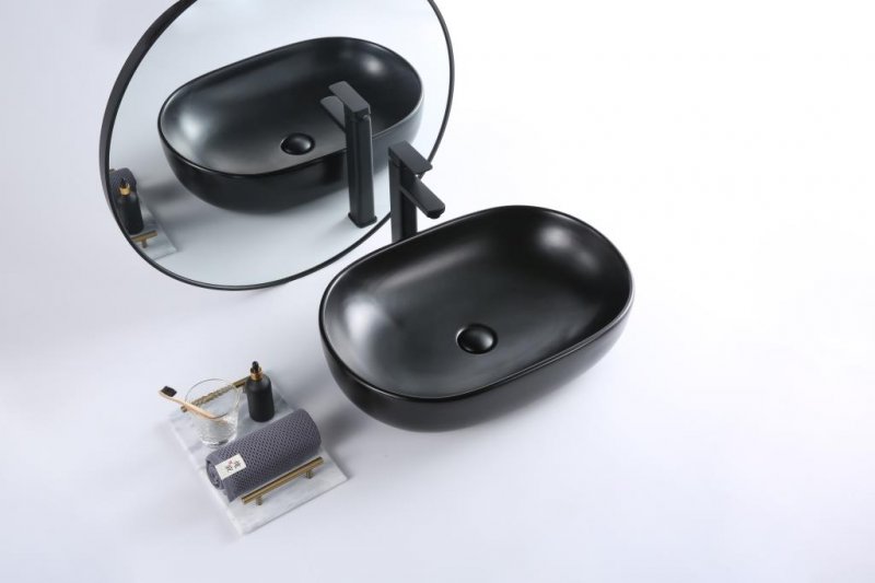 умывальник накладной belbagno bb1084-h301 60x42 чёрный матовый