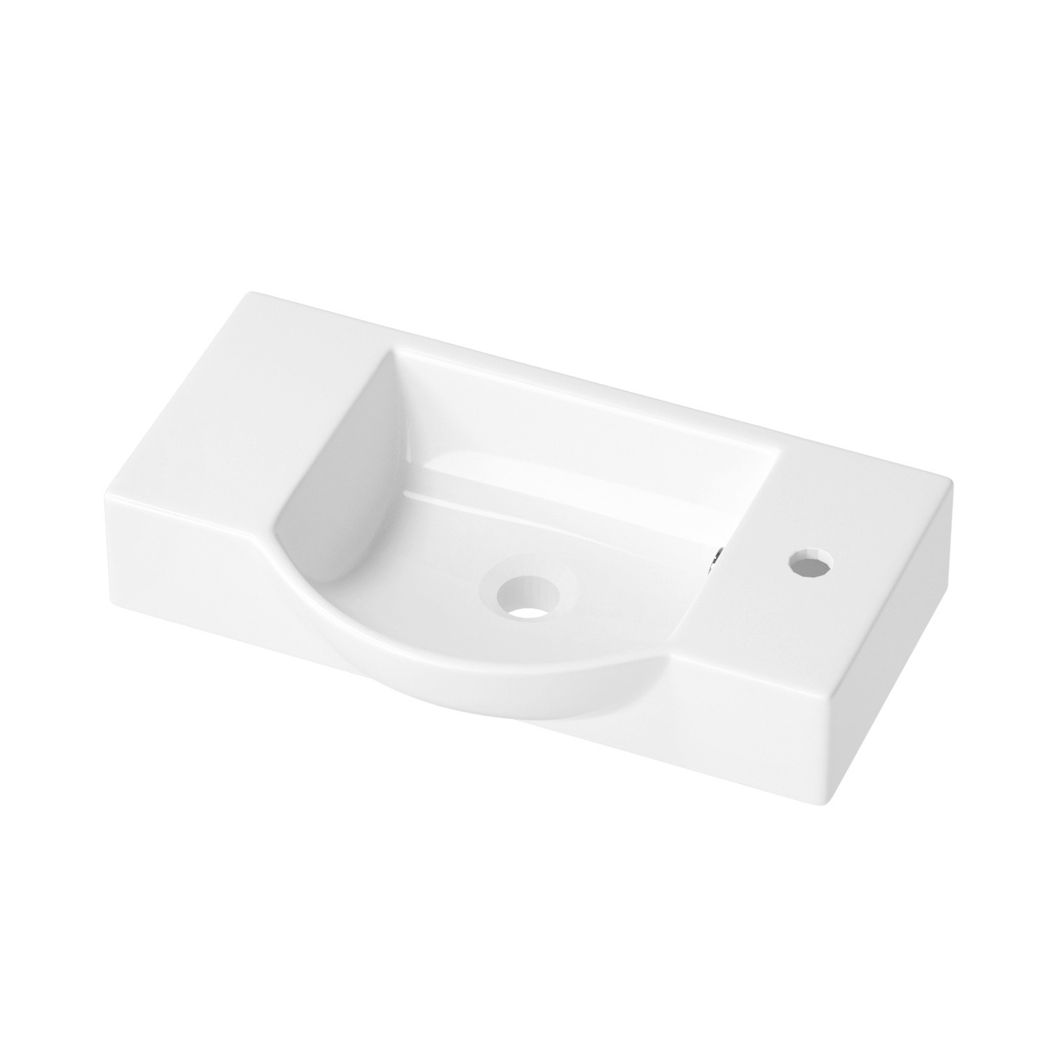 умывальник накладной / настенный wellsee wc area 151809000 55x32 белый глянцевый (отверстие под смеситель справа)