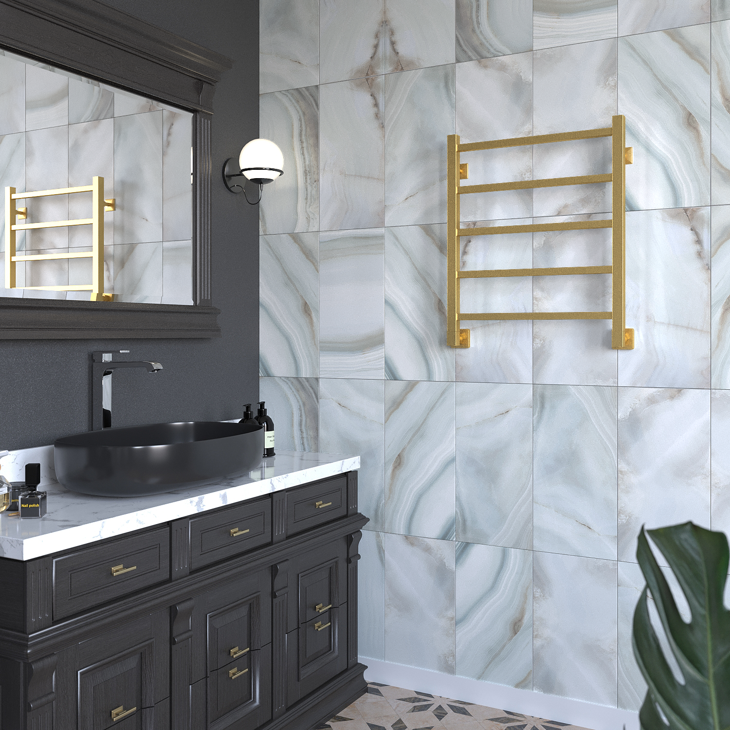 полотенцесушитель водяной stinox quatro 50x60 золото сатин