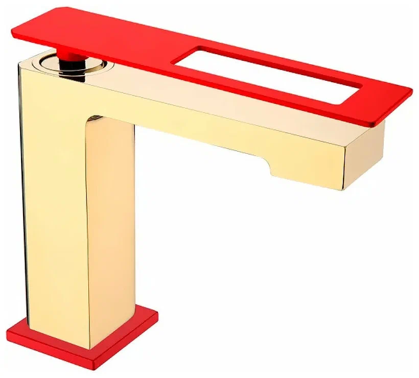 смеситель для умывальника низкий boheme q 141-gr gold red