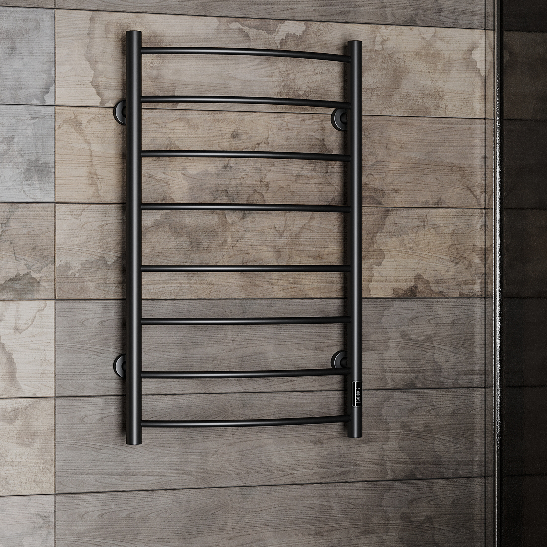 полотенцесушитель электрический roxen santi 530x850 черный матовый