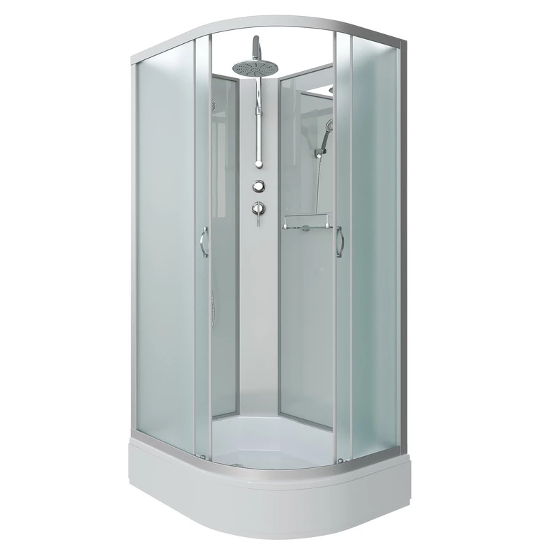 душевая кабина niagara classic ng-33294-14lbkt 120x90 без крыши, стекла матовые, профиль серебро