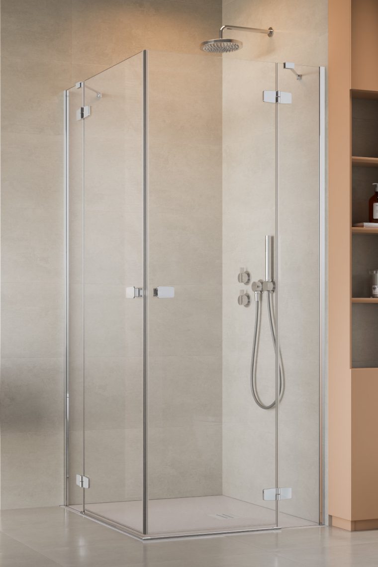 душевой уголок radaway fuenta kdd 90x90 стекла прозрачные, профиль хром