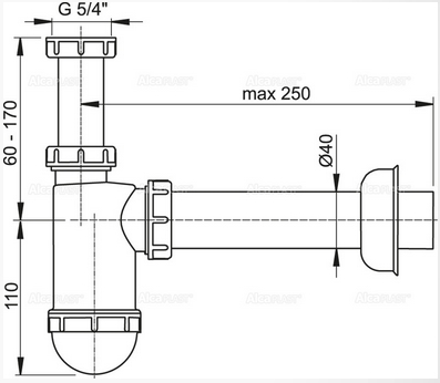 Сифон для умывальника Alcaplast A430-BL-01 фото 3 сифон для умывальника alcaplast a430-bl-01 фото 3