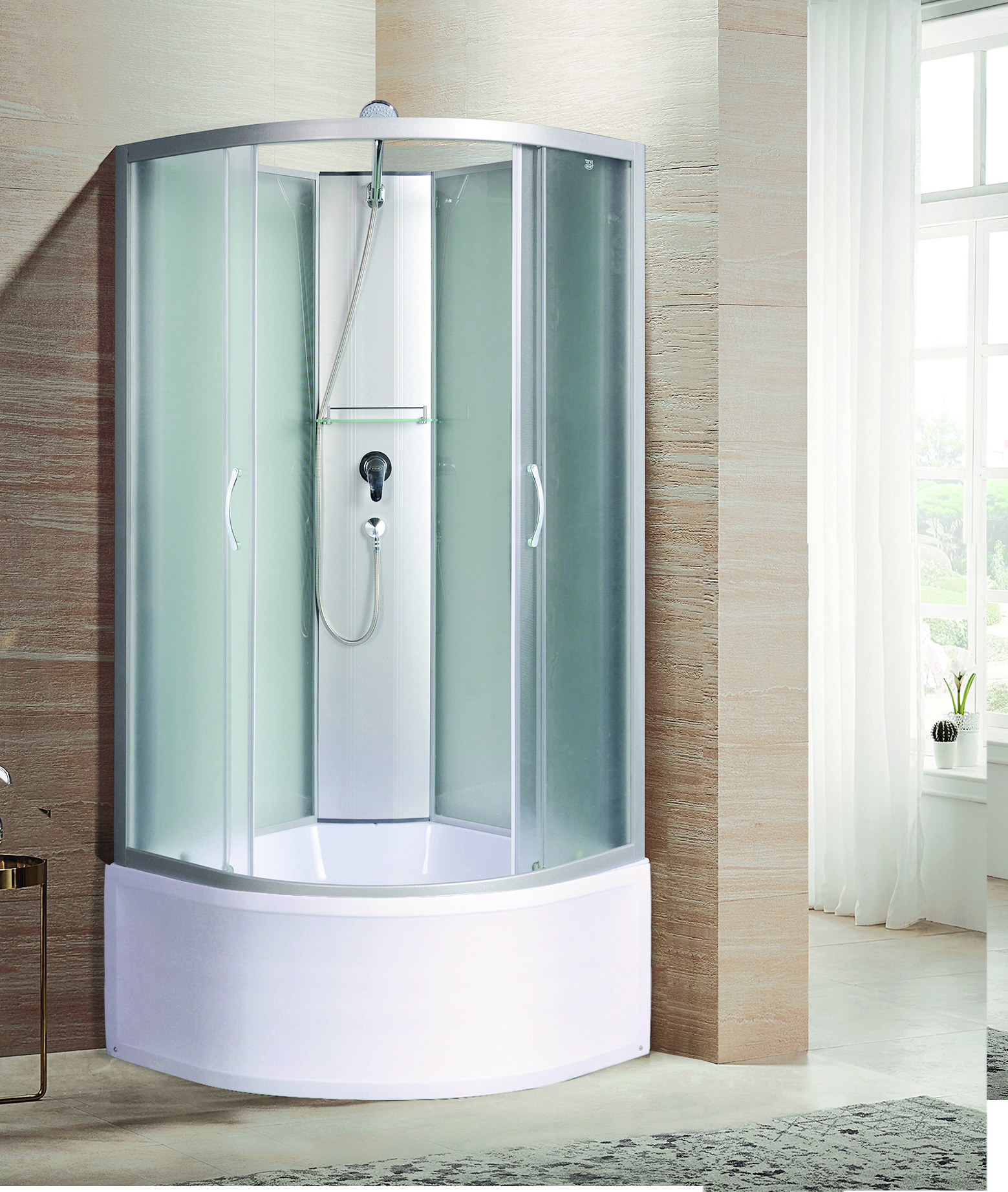 душевая кабина river nara б/к xl 80/43 mt 80x80 стекла матовые, профиль хром матовый