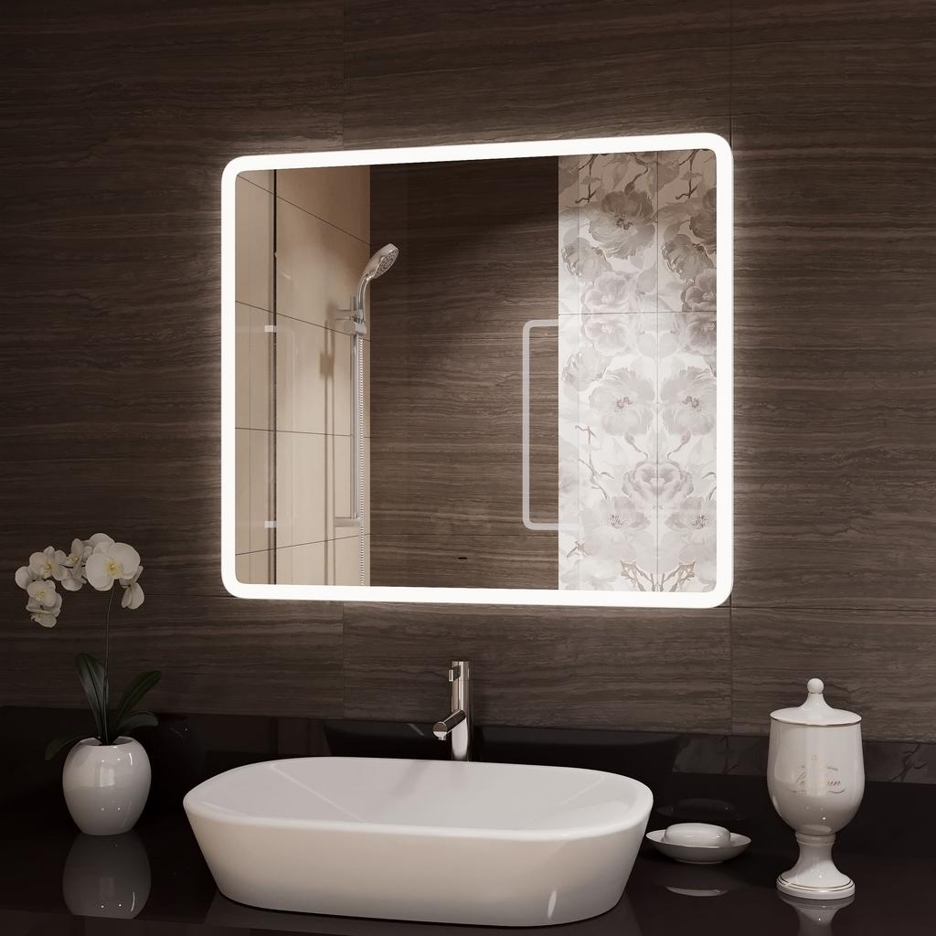 зеркало континент demure led 90x80 с подсветкой и бесконтактным сенсором