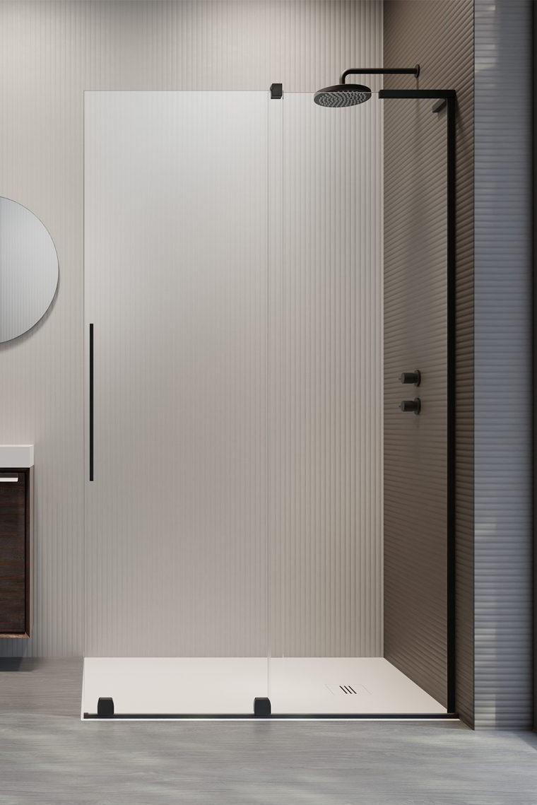 душевой уголок radaway furo sl black walk-in r 80x200 стекла прозрачные, профиль черный