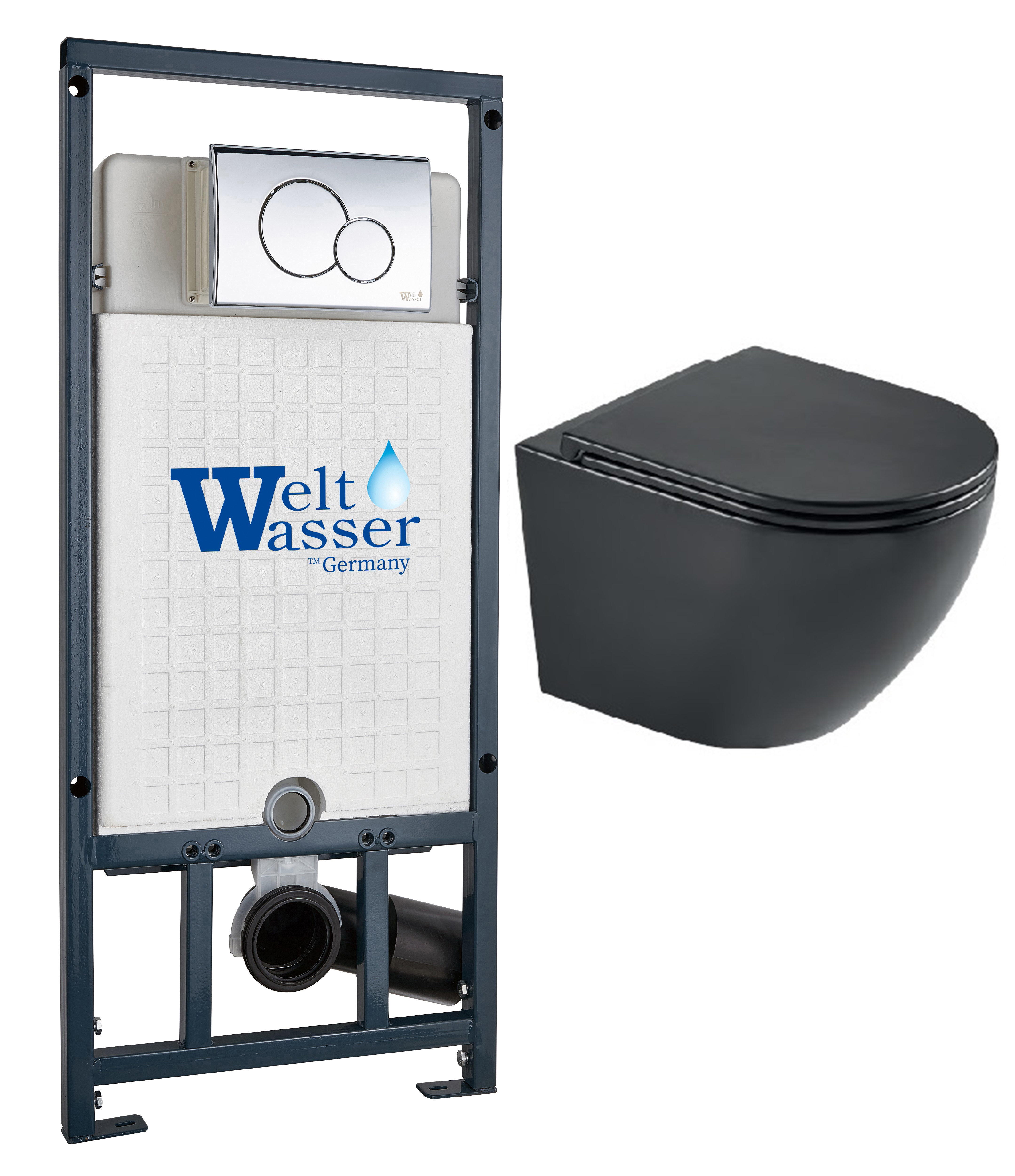комплект инсталляции welt-wasser marberg 507 с унитазом merzbach 043 mt-bl и клавишей смыва mar 507 rd-cr хром