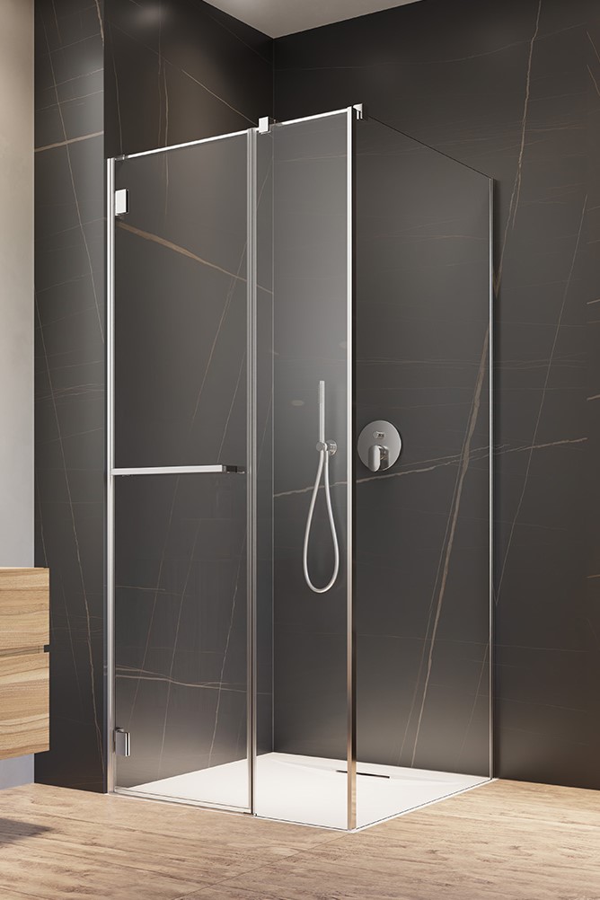 душевой уголок radaway carena kdj 120x80 стекла прозрачные, профиль хром