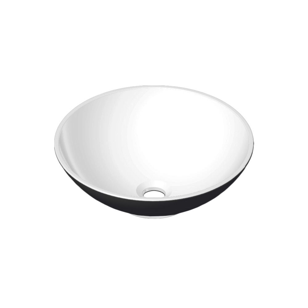 умывальник накладной radostone sfera 40,5x40,5 белый/черный