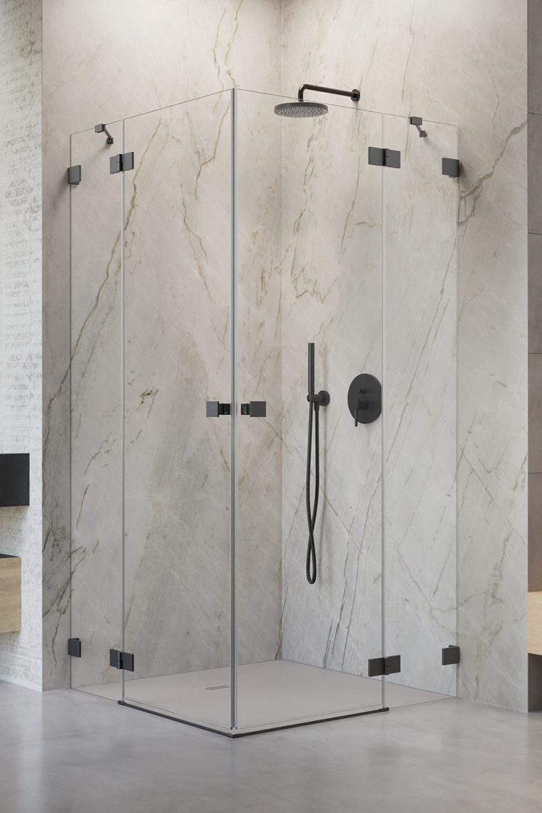 душевой уголок radaway essenza pro brushed gunmetal kdd 100x80 прозрачное/брашированная оружейная сталь