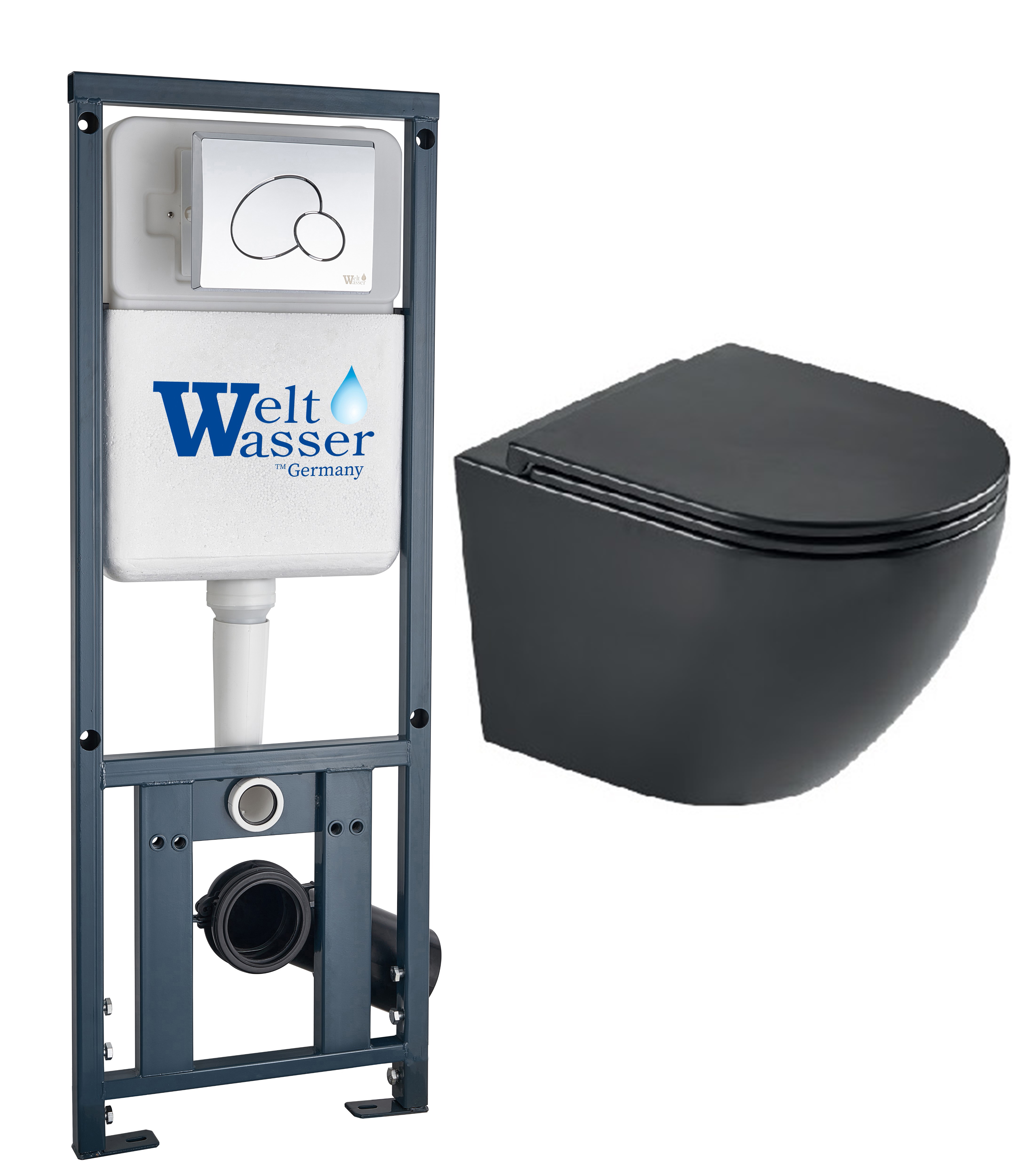 комплект инсталляции welt-wasser marberg 410 с унитазом merzbach 043 mt-bl и клавишей смыва mar 410 rd-cr хром