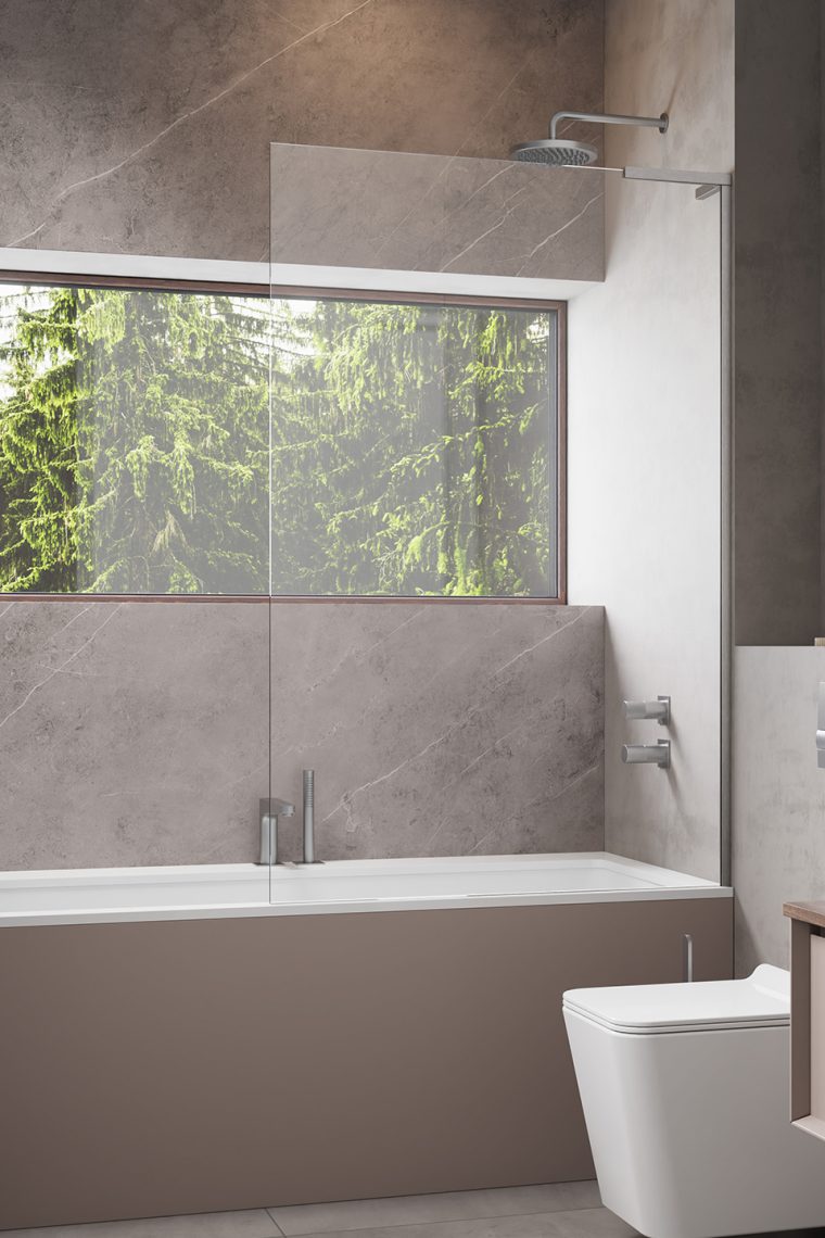 шторка на ванну radaway modo sl brushed nickel pnj ii 100x150 правый, стекла прозрачные, профиль брашированный никель