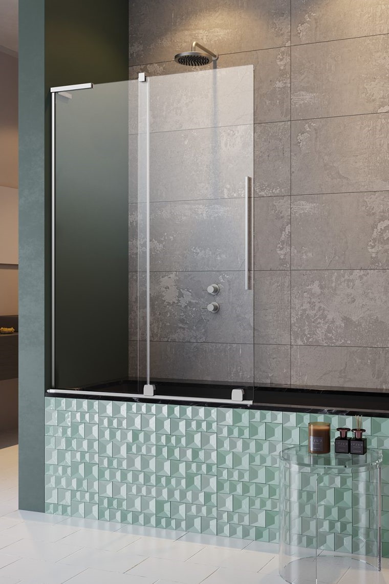 шторка на ванну radaway furo sl pnd ii l 110x150 стекла прозрачные, профиль хром