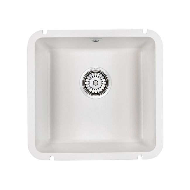 кухонная мойка paulmark unter pm204543-wh 45,5x43,5 белый